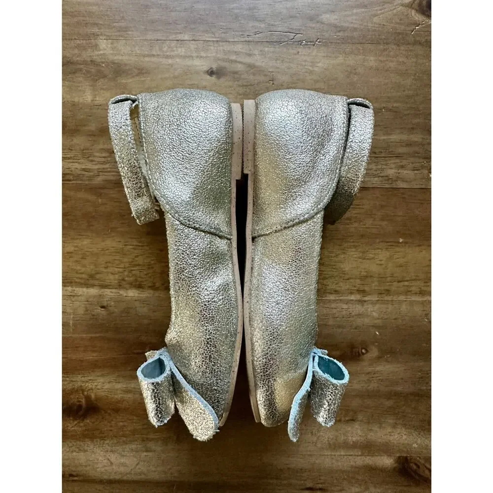 Joyfolie Gold Metallic Lyra Bow Mary Jane Dress Shoes Headband Flats Preppy  8